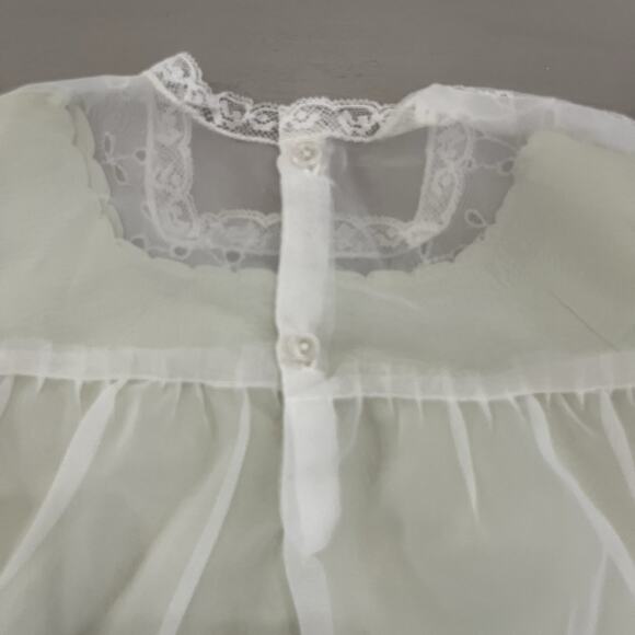 Vintage 1950s Infant Dress by Carol Joy Creations Heirloom Keepsake Green 0-6M - Picture 8 of 9